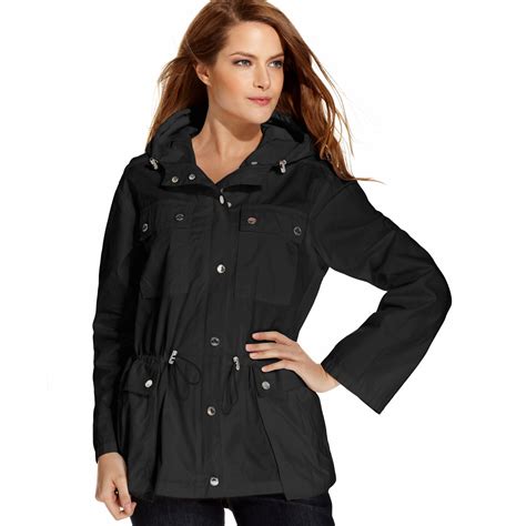 black michael kors jacket women's|Michael Kors anorak jacket women.